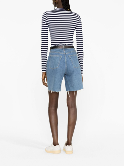 Polo Ralph Lauren Striped Cotton Top In Blue