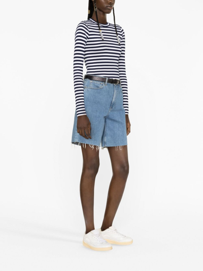 Polo Ralph Lauren Striped Cotton Top In Blue