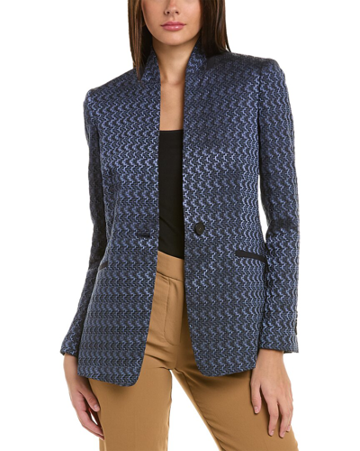 Shop Lafayette 148 New York Darcy Wool-blend Jacket In Blue