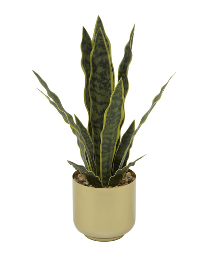 Shop The Novogratz Snake Artificial Plant With Realistic Leaves And Porcelain Pot In Green