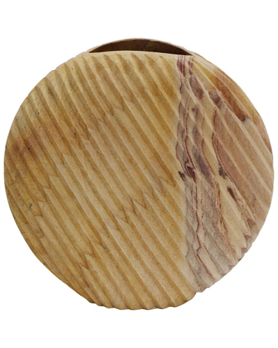 Tov Furniture Saava Shell Stone Vase In Beige