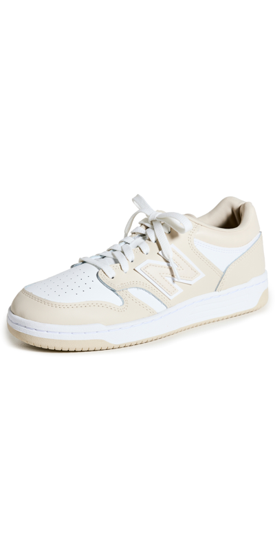 Shop New Balance 480 Court Sneakers Timberwolf/white