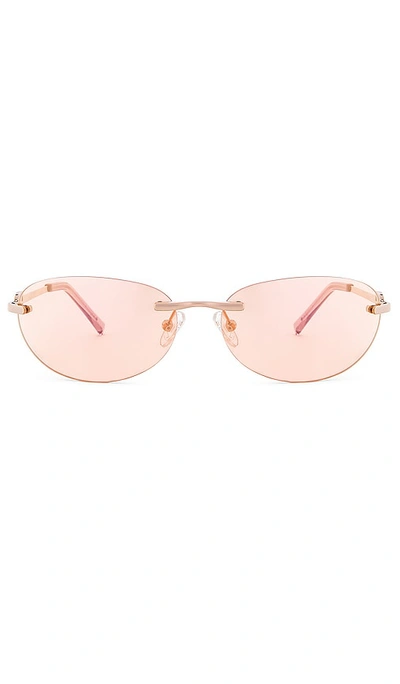 Shop Le Specs Slinky Sunglasses In Metallic Gold
