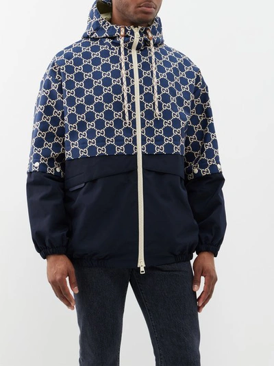 Gucci Gg Ripstop Fabric Jacket In Blue ModeSens