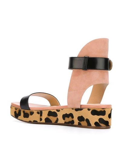 Shop Francesco Russo Leopard Print Detail Sandals