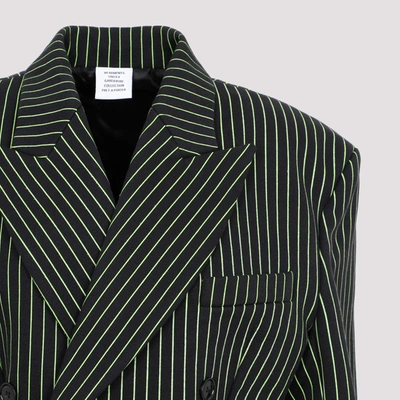 Shop Vetements Double-breasted Blazer Jacket In Green