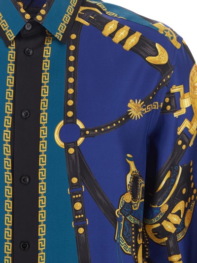 Shop Versace Medusa Harness Informal Shirt In Multicolor