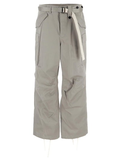 Shop Sacai Cargo Trousers In Grey