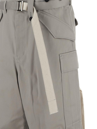Shop Sacai Cargo Trousers In Grey