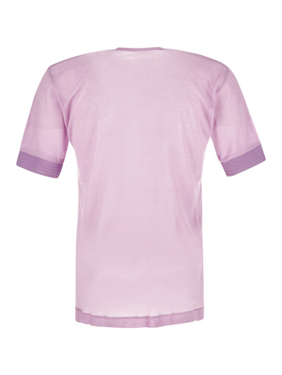 Shop Maison Margiela Buttoned T-shirt In Purple