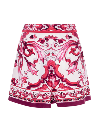 Shop Dolce & Gabbana Majolica Print Poplin Shorts In White