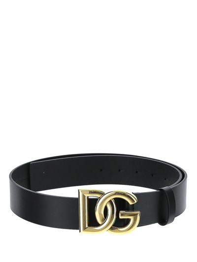 Shop Dolce & Gabbana Crossover Dg Logo Buckle Belt