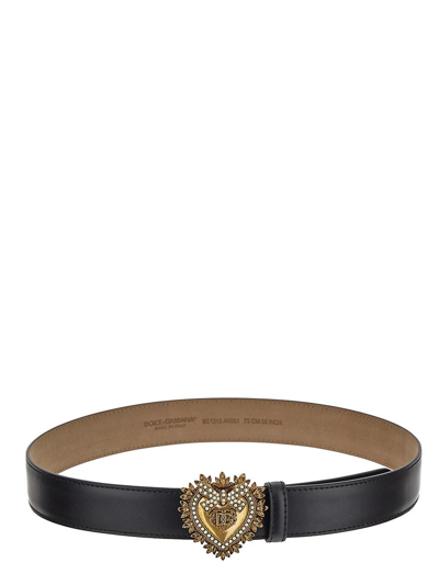 Shop Dolce & Gabbana Devotion Belt In Lux Leather