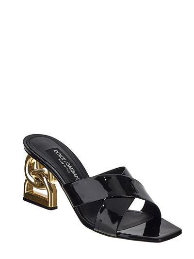 Shop Dolce & Gabbana Dg Pop Heel Mules In Black