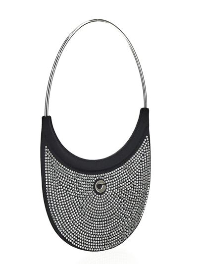 Shop Coperni Crystal-embellished Ring Swipe Bag In Black