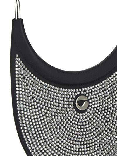 Shop Coperni Crystal-embellished Ring Swipe Bag In Black