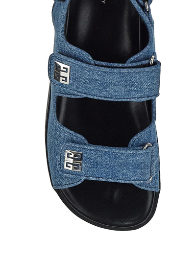 Shop Givenchy 4g Sandals In Denim In Blue