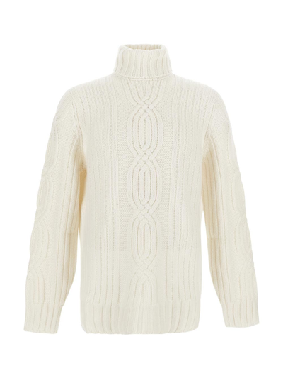 Shop Brunello Cucinelli Knit Turtleneck Sweater In White