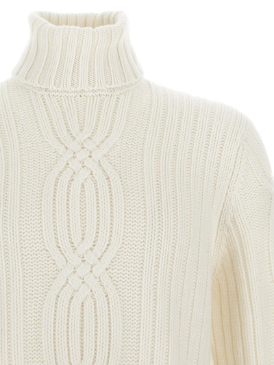 Shop Brunello Cucinelli Knit Turtleneck Sweater In White