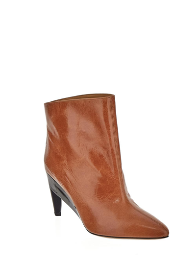 Shop Isabel Marant Crazed Modern Boot In Brown
