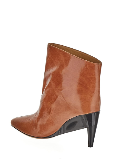 Shop Isabel Marant Crazed Modern Boot In Brown