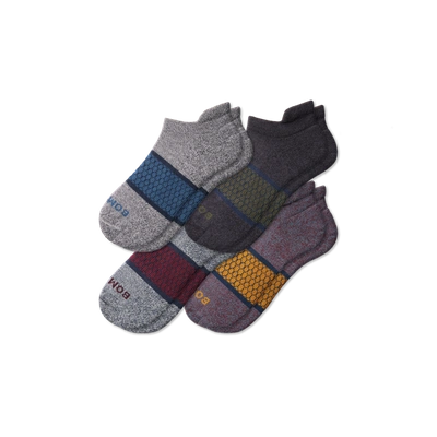 Shop Bombas Stripes Ankle Sock 4-pack In Black Navy Mix