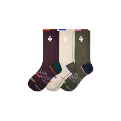 Shop Bombas All-purpose Performance Calf Sock 3-pack In Olive Husk Mix