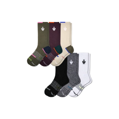 Shop Bombas All-purpose Performance Calf Sock 6-pack In Olive Black Mix