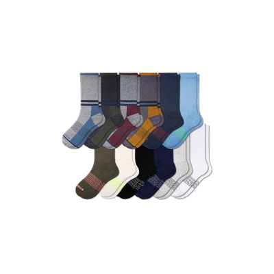 Shop Bombas Calf Sock 12-pack In Navy Black Mix