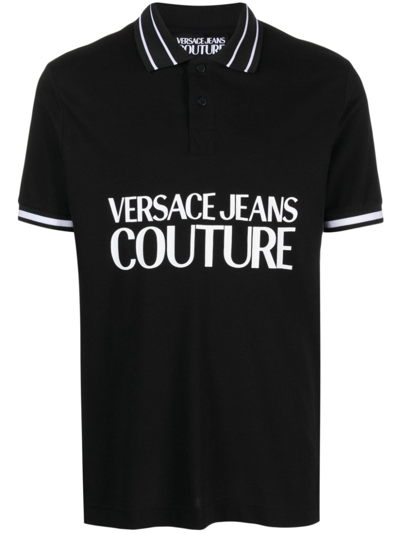 Shop Versace Jeans Couture Logo-print Polo Shirt - Men's - Cotton In Black
