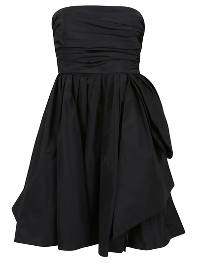 Shop Pinko Strapless Ruched Mini Dress In Black
