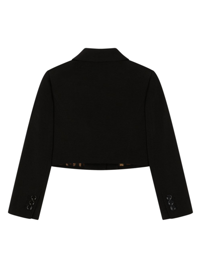 Shop Dolce & Gabbana Single-breasted Cropped Blazer In Black