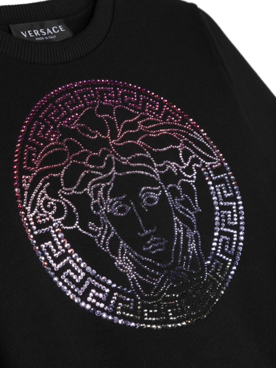Versace Medusa-head Print Cotton Sweatshirt In Black