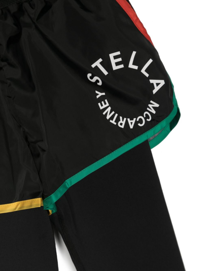 Stella Mccartney Logo-print Elasticated-waistband Leggings In Black