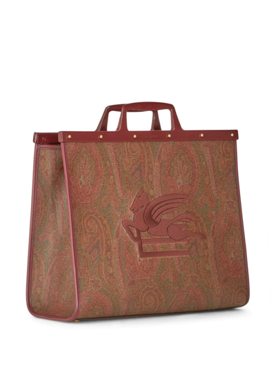 Shop Etro Large Love Trotter Tote Bag In Brown