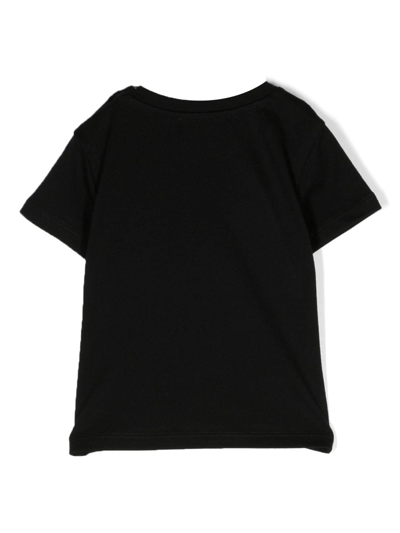 Shop Balmain Logo-print Cotton T-shirt In Black