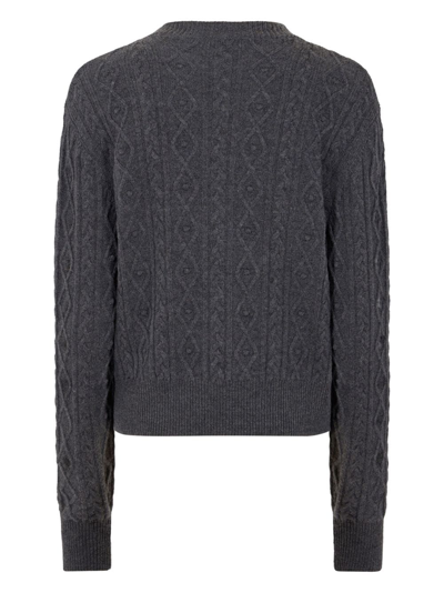 Shop Rabanne Crystal-embellished Crew-neck Jumper In Grey