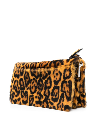 Shop Marni Leopard-print Crossbody Bag In Gold