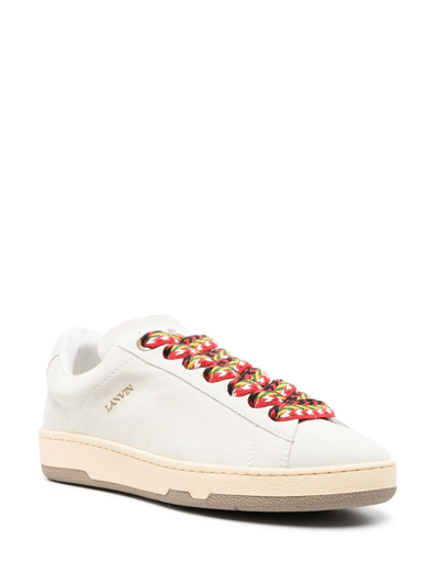 Shop Lanvin Lite Curb Suede Sneakers In White