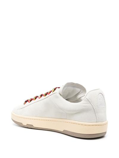 Shop Lanvin Lite Curb Suede Sneakers In White