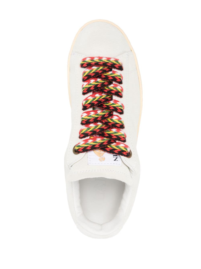 Shop Lanvin Lite Curb Suede Sneakers In White