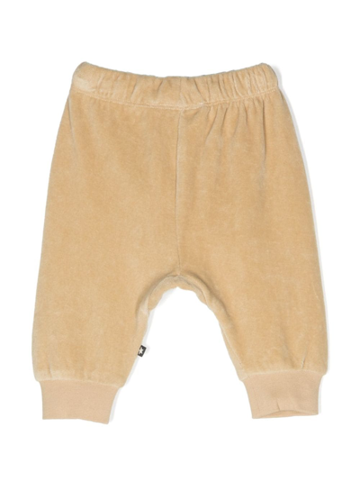 Shop Molo Sigo Velour Track Pants In Brown