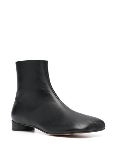 Shop Mm6 Maison Margiela 30mm Leather Ankle Boots In Black