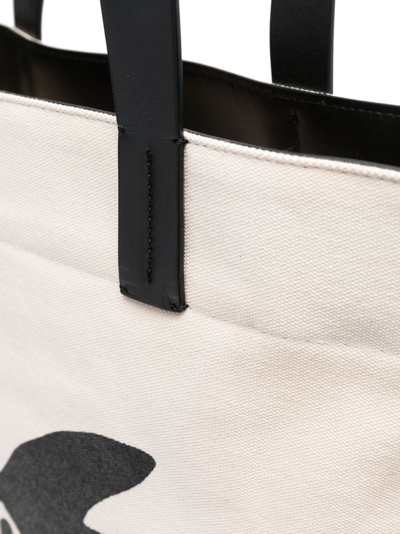Palm Angels Logo-print Canvas Tote Bag In Neutrals