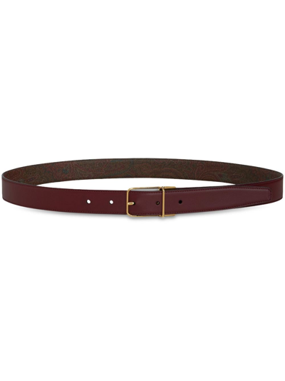 Shop Etro Reversible Buckled Leather Belt In Brown