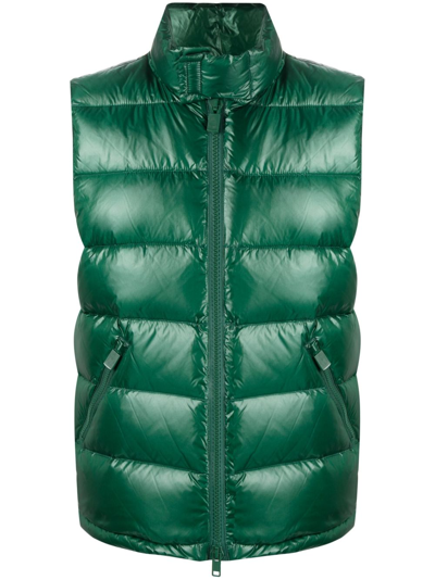 Shop Aspesi Padded Feather-down Gilet In Green