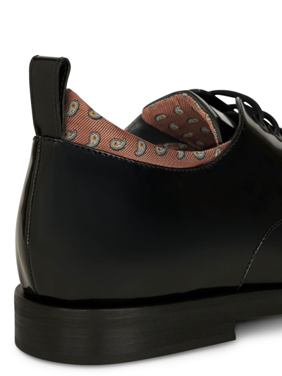 Shop Etro Paisley-print Leather Lace-up Shoes In Black
