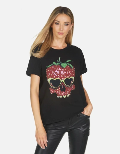 Shop Lauren Moshi X Edda X Strawberry Skull In Black
