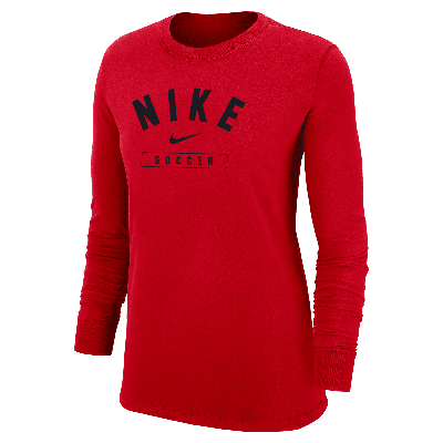 Shop Nike Women's Swoosh Soccer Long-sleeve T-shirt In Red