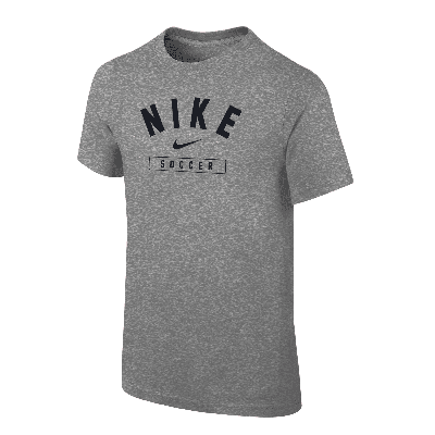 Shop Nike Swoosh Big Kids' (boys') Soccer T-shirt In Grey
